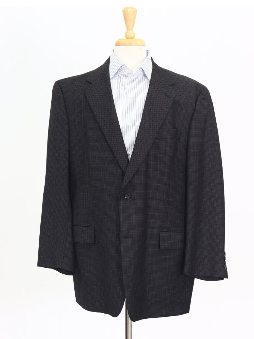 Hart Schaffner Marx 46R Brown Blazer Sport Coat Jacket 2-Button Check M031